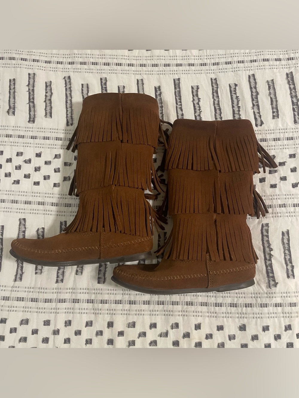 🤎 Minnetonka 3-Layer Suede Fringe Moccasin Boots 🤎